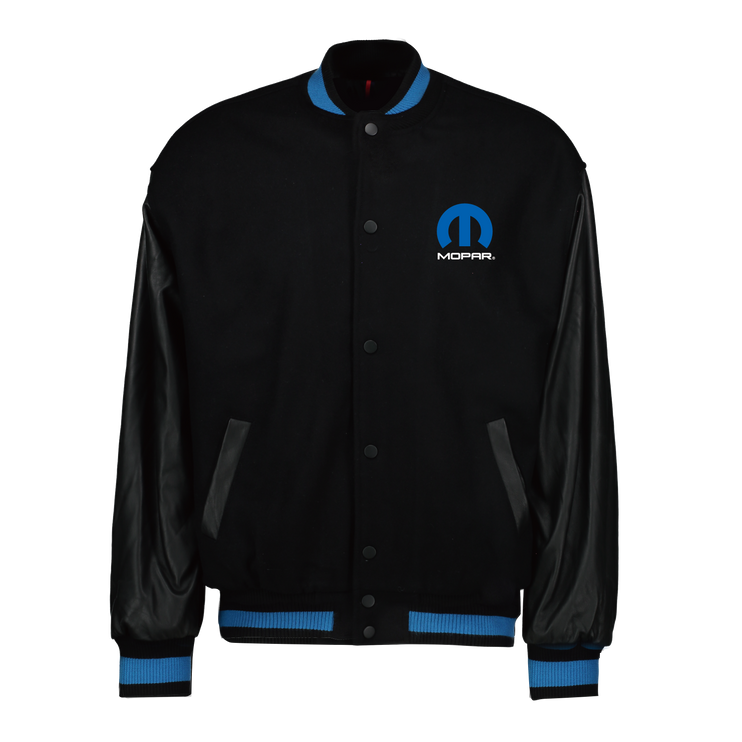Marwin Sports Mopar Rib Letterman Men's Jacket - Black/Blue