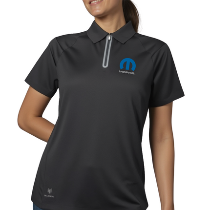 Marwin Sports Mopar Seamless Zipper Women's Polo - Black