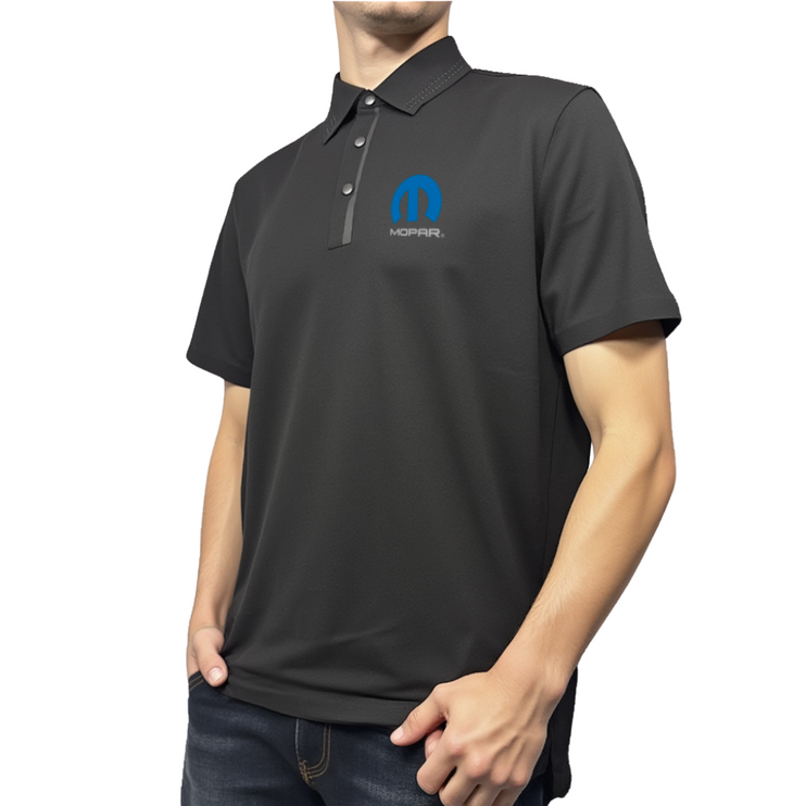 Marwin Sports Mopar Seamless Button Men's Polo - Black