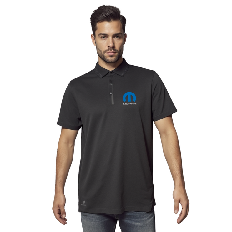 Marwin Sports Mopar Seamless Button Men's Polo - Black