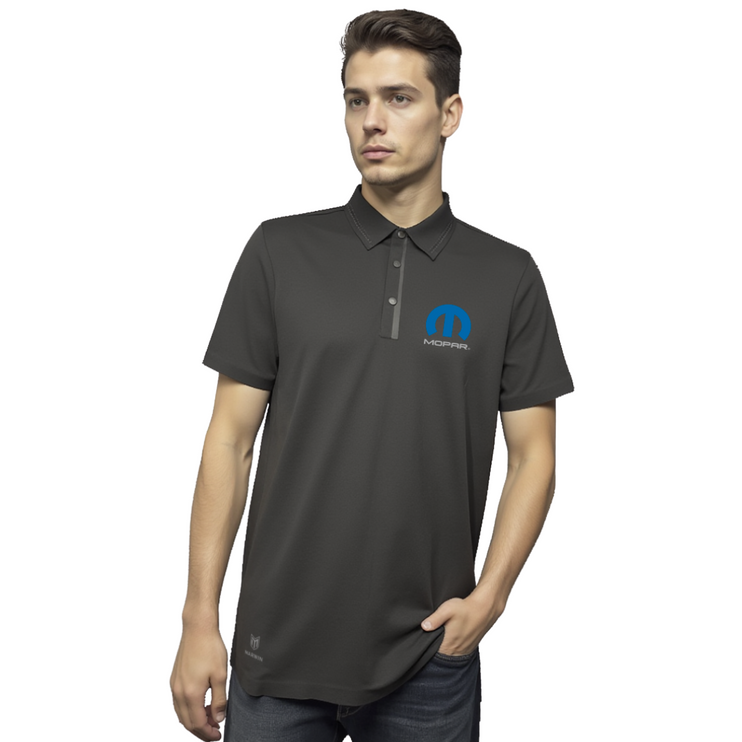 Marwin Sports Mopar Seamless Button Men's Polo - Black
