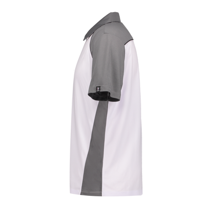 Marwin Sports Dodge Hellcat 3D Men's Poly Button Polo - White/Grey/Black