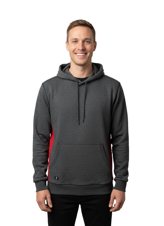 Marwin Sports Classic Men's Pullover Hoodie - Grey/Red