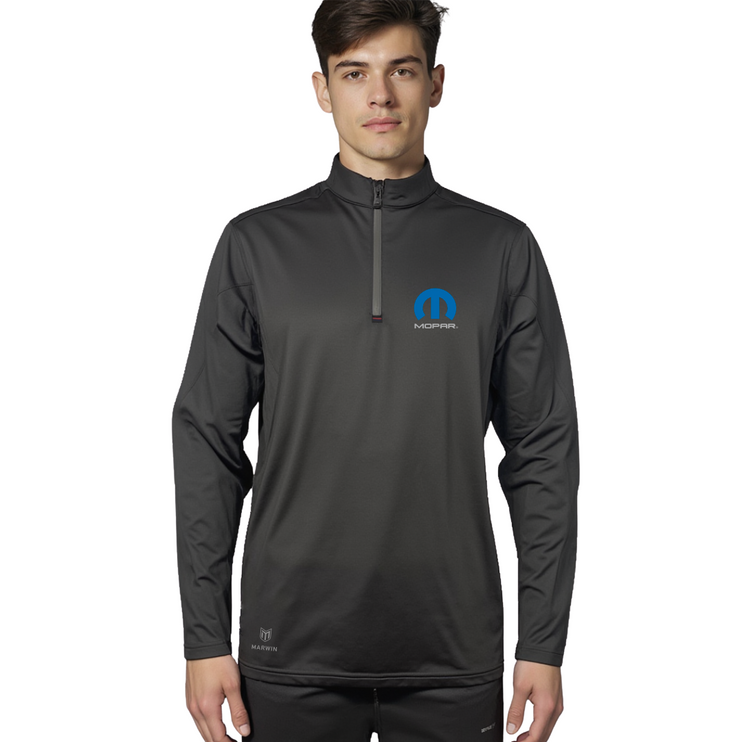 Marwin Sports Mopar Quarter Zip Men's Pullover - Black