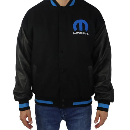 Marwin Sports Mopar Rib Letterman Men's Jacket - Black/Blue