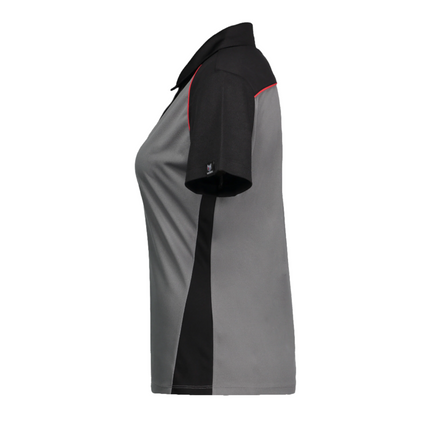Marwin Sports Dodge Hellcat 3D Poly Button Women's Polo - Grey/Black/Red