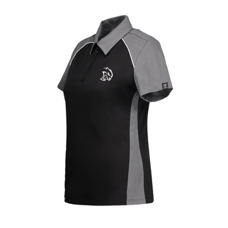 Marwin Sports Dodge Hellcat 3D Zipper Women's Polo - Black/Grey/White