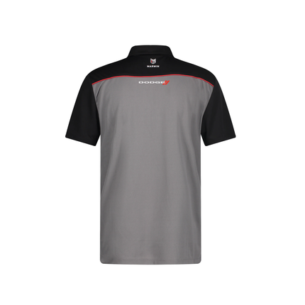 Marwin Sports Dodge Hellcat Zipper Men's Polo - Grey/Black/Red