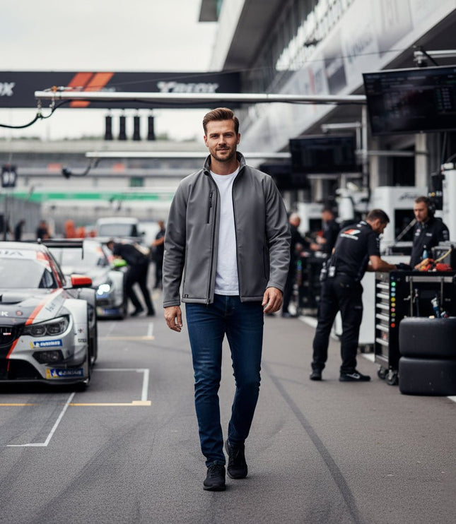 Archetype Men's Softshell Jacket - Grey/Black - Marwin Sports