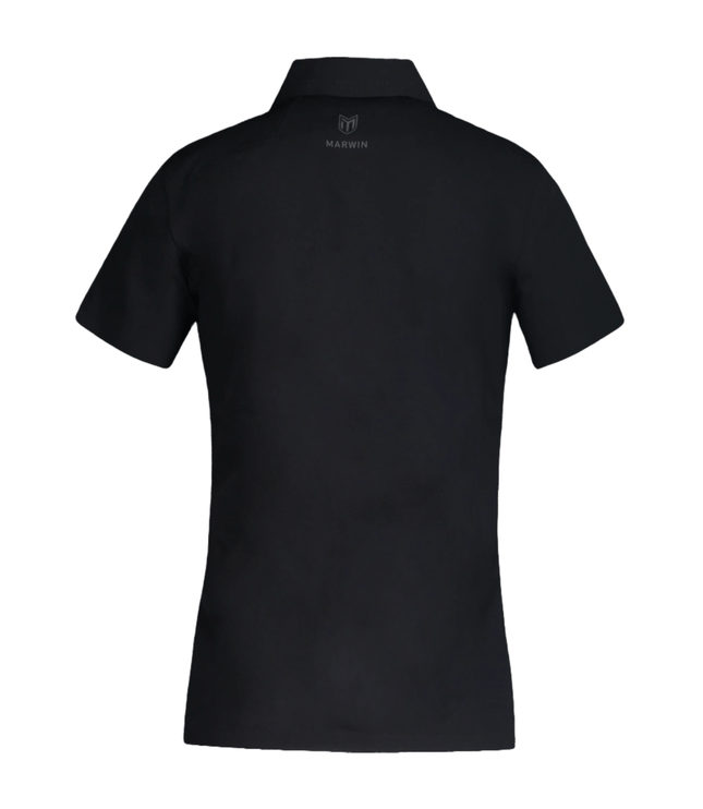 Barcelona Women's Seamless Button Polo - Black - Marwin Sports