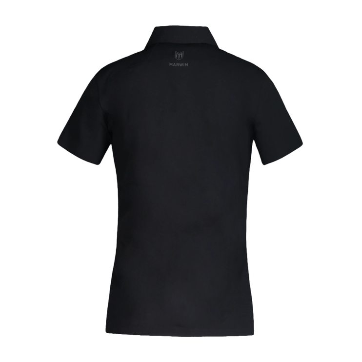 Barcelona Women's Seamless Button Polo - Black - Marwin Sports