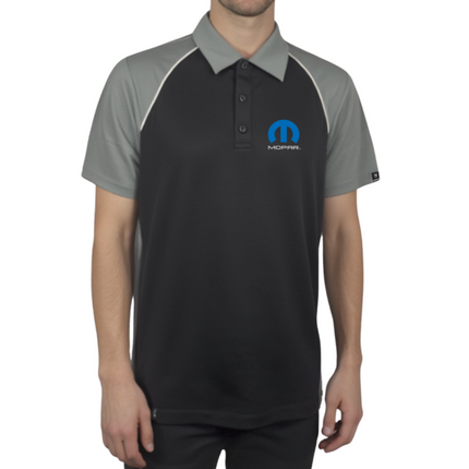 Marwin Sports Mopar Men's Poly Button Polo - Black/Grey/White