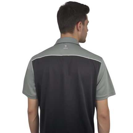 Marwin Sports Mopar Men's Poly Zipper Polo - Black/Grey/White