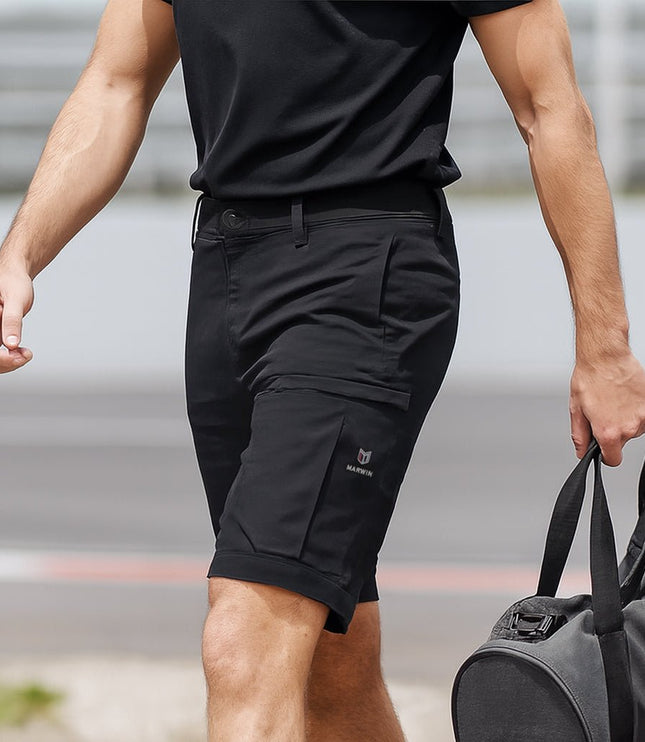 Boulton Men's Cargo Shorts - Black - Marwin Sports