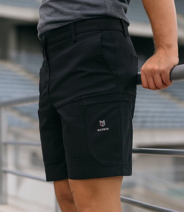 Boulton Men's Cargo Shorts - Black - Marwin Sports