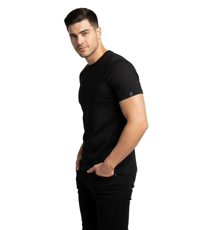 Branson Men's Crew Neck Tee - Black - Marwin Sports