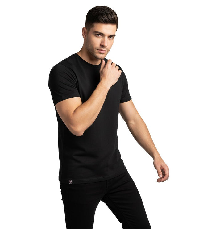 Branson Men's Crew Neck Tee - Black - Marwin Sports