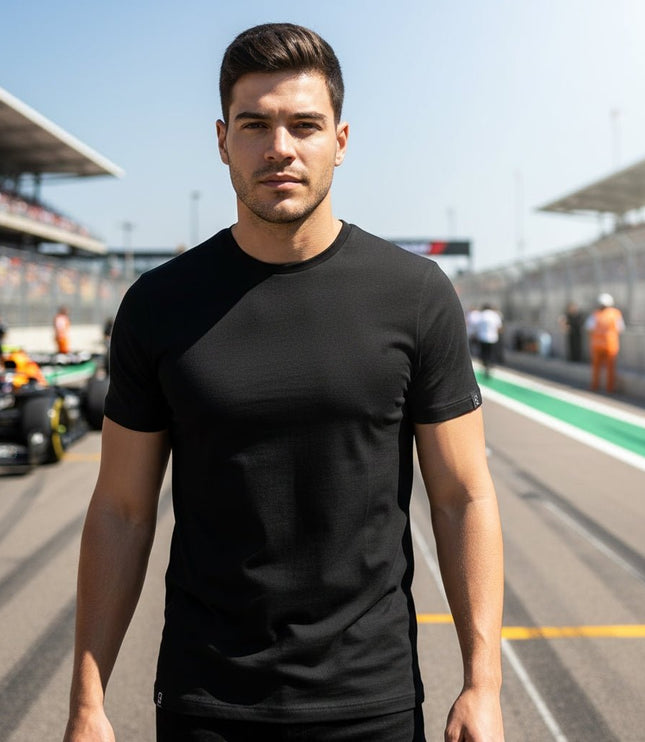 Branson Men's Crew Neck Tee - Black - Marwin Sports