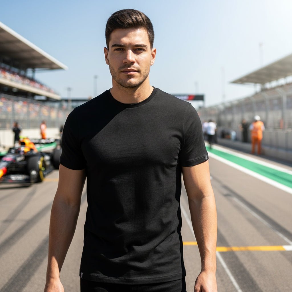 Branson Men's Crew Neck Tee - Black - Marwin Sports