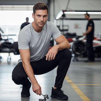 Branson Men's Crew Neck Tee - Grey - Marwin Sports