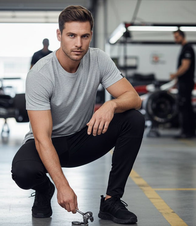 Branson Men's Crew Neck Tee - Grey - Marwin Sports