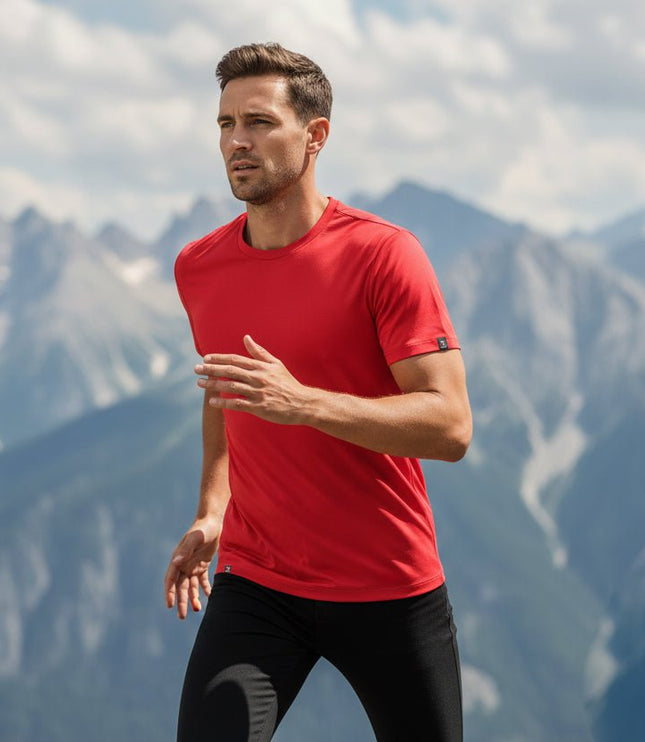 Branson Men's Crew Neck Tee - Red - Marwin Sports