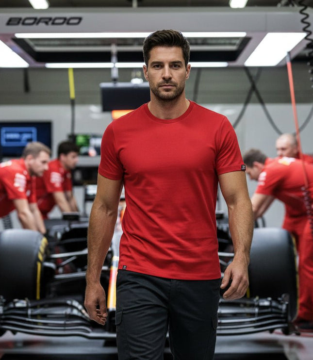 Branson Men's Crew Neck Tee - Red - Marwin Sports