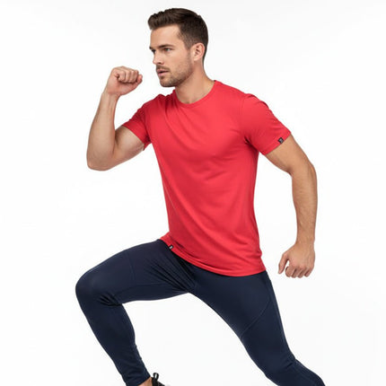 Branson Men's Crew Neck Tee - Red - Marwin Sports