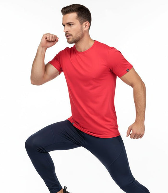 Branson Men's Crew Neck Tee - Red - Marwin Sports