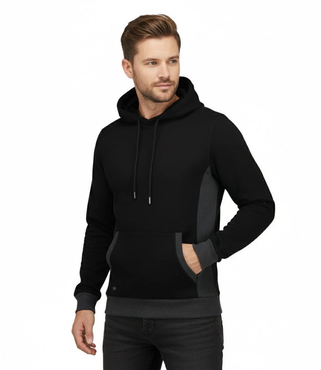 Elliot Men's Pullover Hoodie - Black/Grey - Marwin Sports