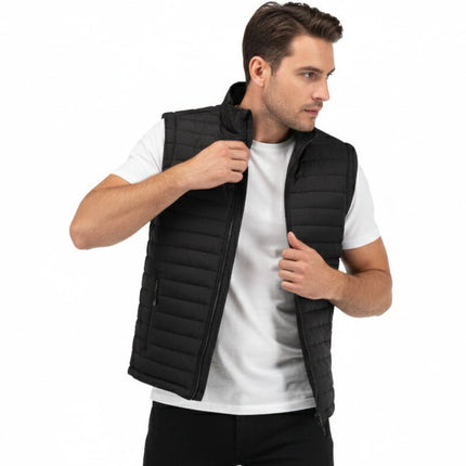 Everest Men's Puffer Jacket Removable Arms - Black - Marwin Sports