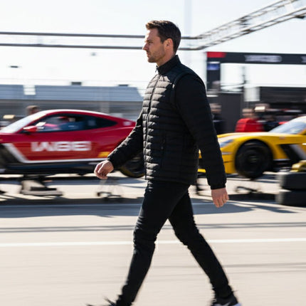 Everest Men's Puffer Jacket Removable Arms - Black - Marwin Sports