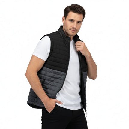 Everest Men's Puffer Jacket Removable Arms - Black/Grey - Marwin Sports