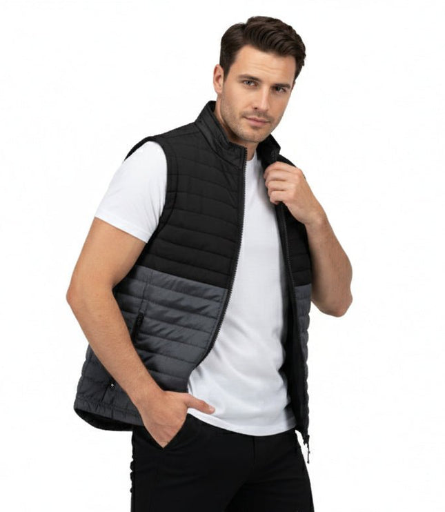 Everest Men's Puffer Jacket Removable Arms - Black/Grey - Marwin Sports