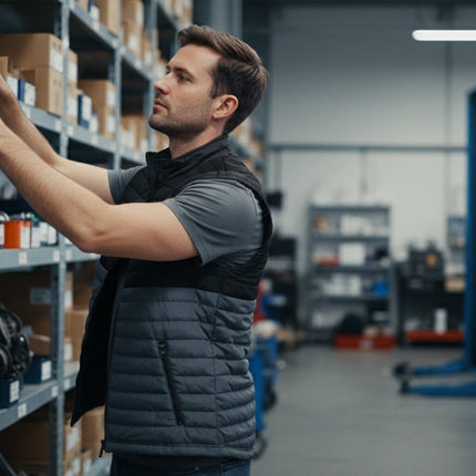 Everest Men's Puffer Jacket Removable Arms - Black/Grey - Marwin Sports