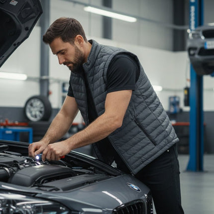 Everest Men's Puffer Jacket Removable Arms - Grey - Marwin Sports