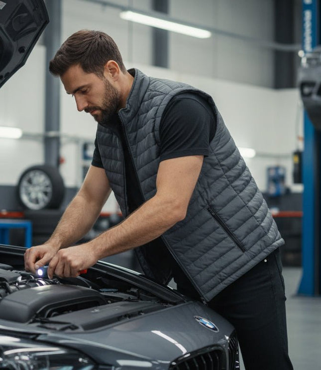 Everest Men's Puffer Jacket Removable Arms - Grey - Marwin Sports