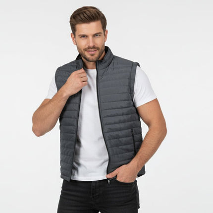 Everest Men's Puffer Jacket Removable Arms - Grey - Marwin Sports