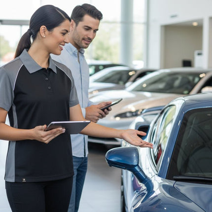 Fallon Women's Button Polo - Black/Grey/White - Marwin Sports