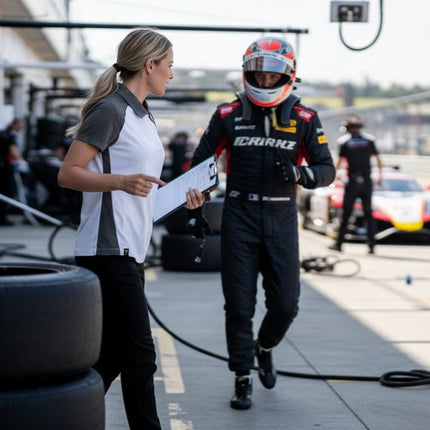 Fallon Women's Button Polo - White/Grey/Black - Marwin Sports