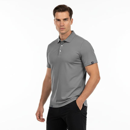 Flight Pilot Men's Button Polo - Grey - Marwin Sports