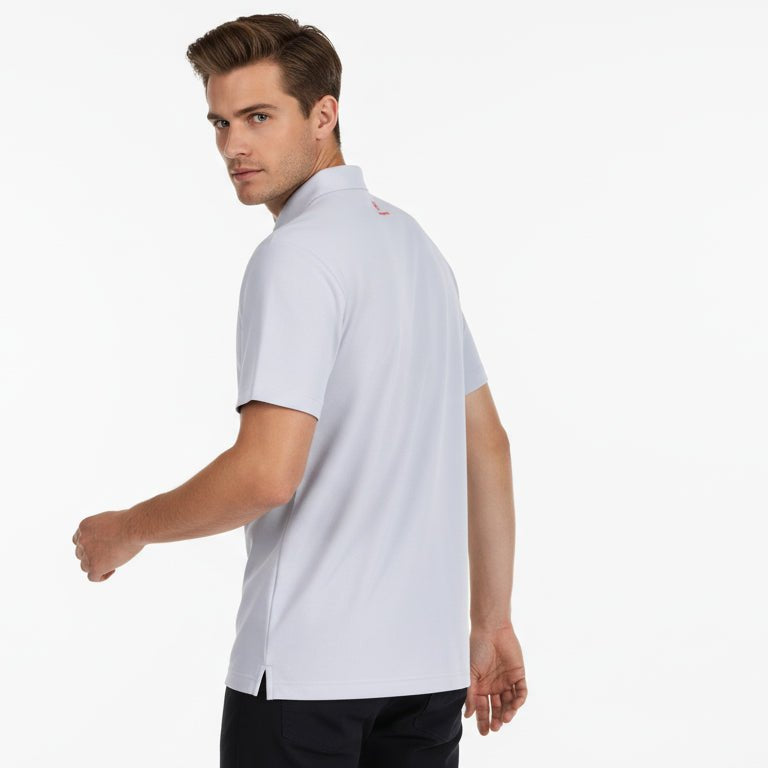 Flight Pilot Men's Button Polo - White - Marwin Sports