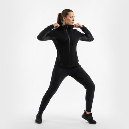 Haltia Women's Full Zip Hoodie - Black/Grey - Marwin Sports
