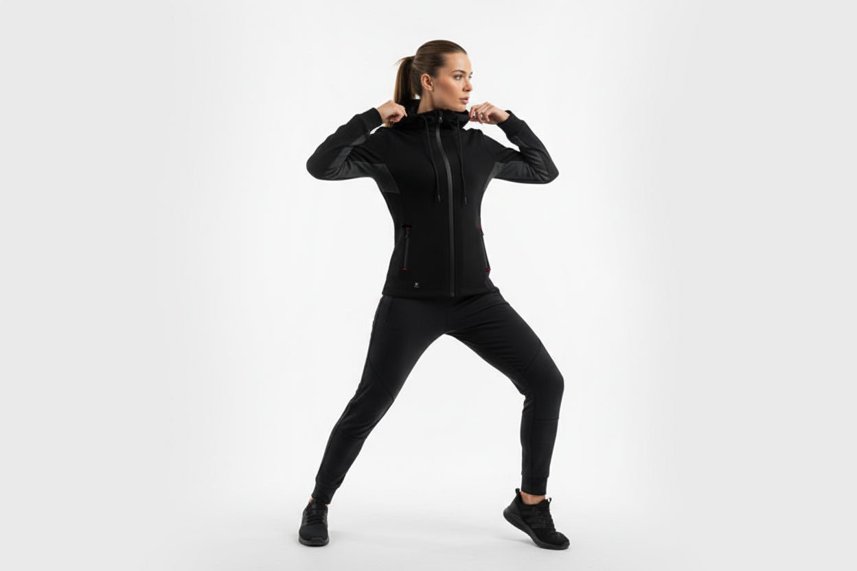 Haltia Women's Full Zip Hoodie - Black/Grey - Marwin Sports