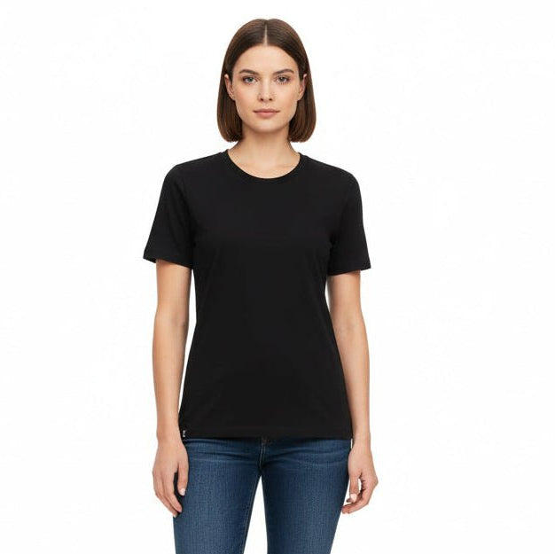 Hayden Crew Neck Women's Tee - Black - Marwin Sports