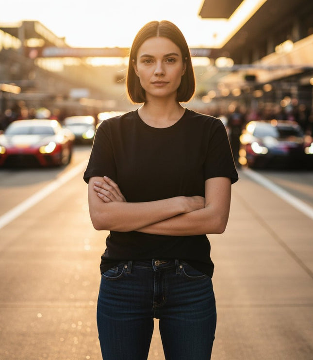 Hayden Crew Neck Women's Tee - Black - Marwin Sports