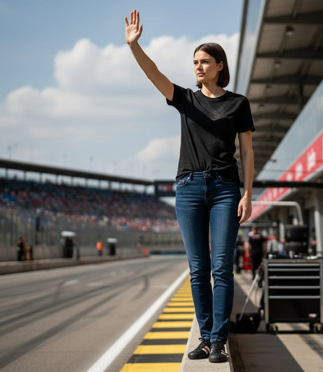 Hayden Crew Neck Women's Tee - Black - Marwin Sports