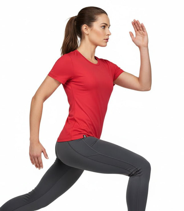 Hayden Women's Crew Neck Tee - Red - Marwin Sports