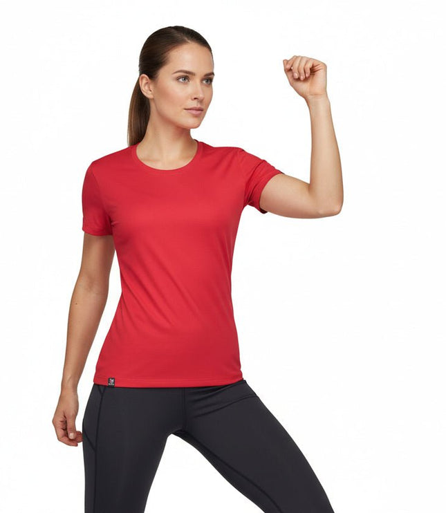Hayden Women's Crew Neck Tee - Red - Marwin Sports