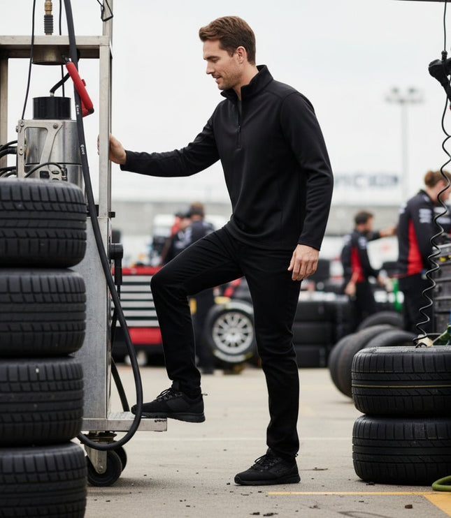 Hayes Men's Quarter Zip Pullover - Black - Marwin Sports